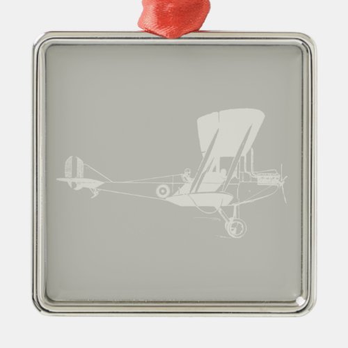 Antique Airplane Art CUSTOM COLOR Metal Ornament