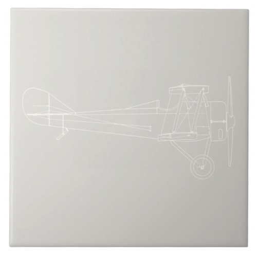 Antique Airplane Diagram Aviation Art CUSTOM COLOR Ceramic Tile