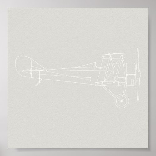 Antique Airplane Diagram Aviation Art CUSTOM COLOR Poster