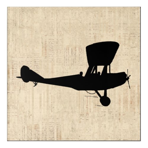 Antique Airplane Silhouette Art
