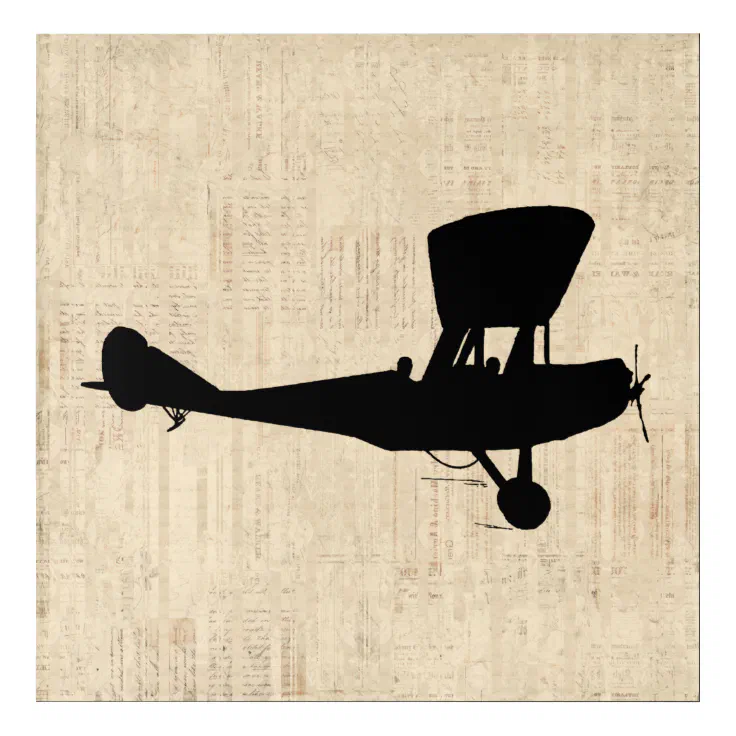 Antique Airplane Silhouette Art | Zazzle