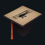 Antique Airplane Silhouette Vintage Plane Graduation Cap Topper<br><div class="desc">A fun antique old fashioned illustration print design with illustrated antique artwork on a rustic brown paper style background. Perfect for anyone who loves classic retro style art, aviation themed designs, and illustrated vintage artwork! Find more fun vintage art pattern designs at our Vintage Atmosphere zazzle store, with thousands of...</div>