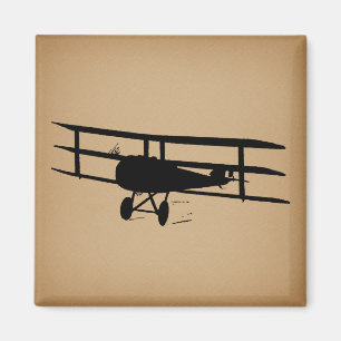 Antique Airplane Silhouette Vintage Plane Magnet