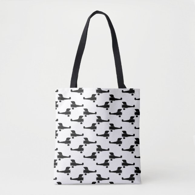 Antique Airplane Silhouettes Vintage Plane Print Tote Bag (Front)