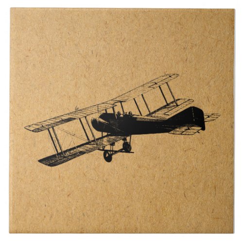 Antique Airplane Vintage Plane Aviation Art Ceramic Tile