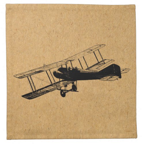Antique Airplane Vintage Plane Aviation Art Cloth Napkin