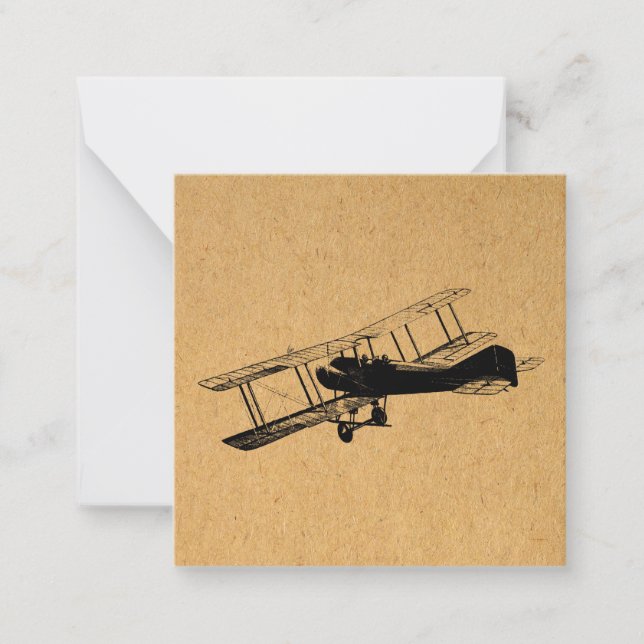 Antique Airplane Vintage Plane Aviation Art Note Card (Front)