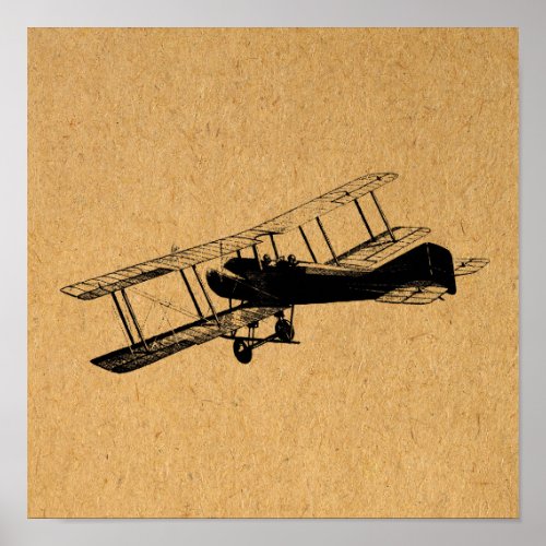 Antique Airplane Vintage Plane Aviation Art Poster