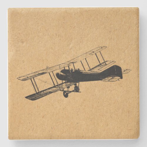 Antique Airplane Vintage Plane Aviation Art Stone Coaster