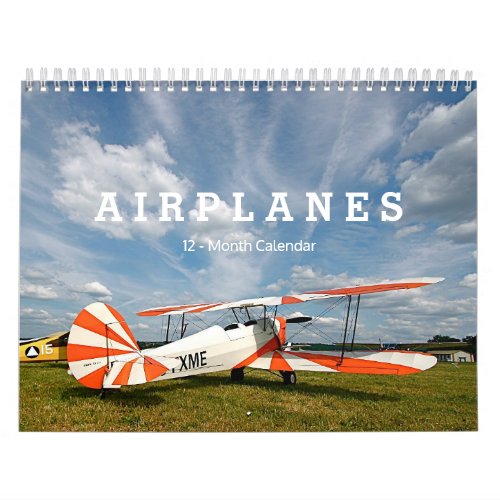 Antique Airplanes Biplanes 12_Month Calendar