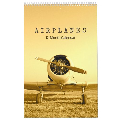 Antique Airplanes Biplanes 12_Month Calendar