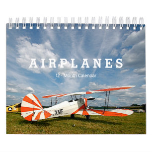 Antique Airplanes Biplanes 12-Month Small  Calendar
