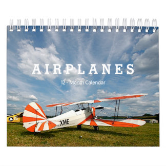 Antique Airplanes Biplanes 12-Month Small Calendar