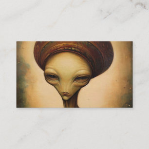 Antique Alien Portrait  Business Card