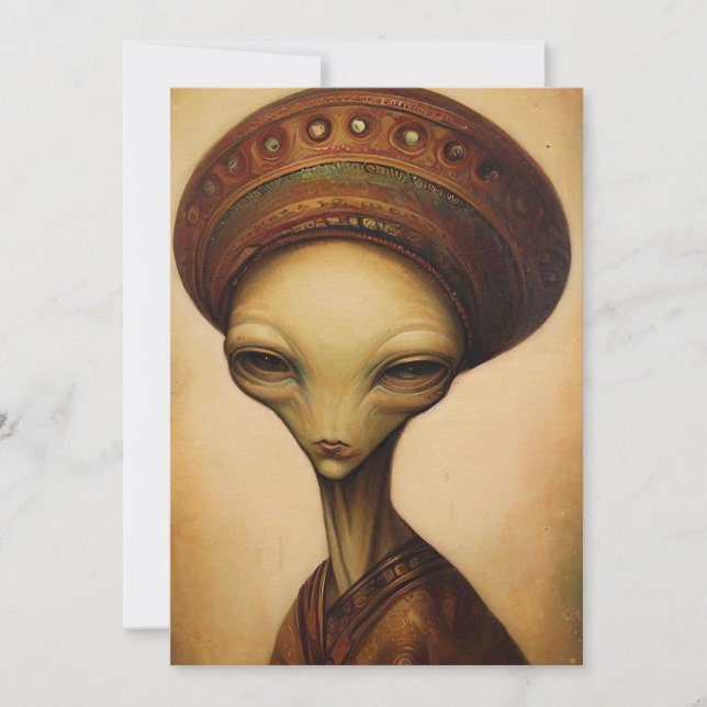 Antique Alien Portrait  Invitation (Front)