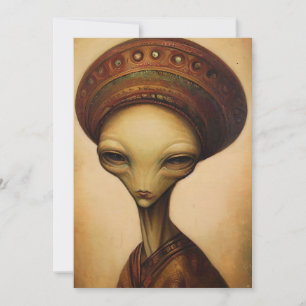 Antique Alien Portrait Invitation