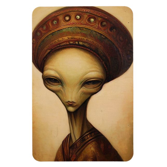 Antique Alien Portrait  Magnet (Vertical)