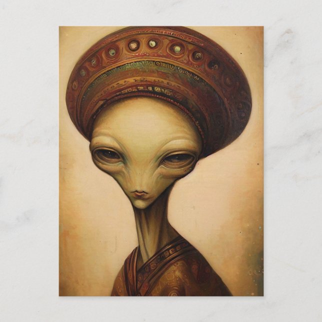 Antique Alien Portrait  Postcard (Front)