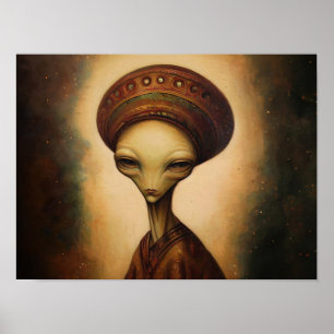 Antique Alien Portrait Poster