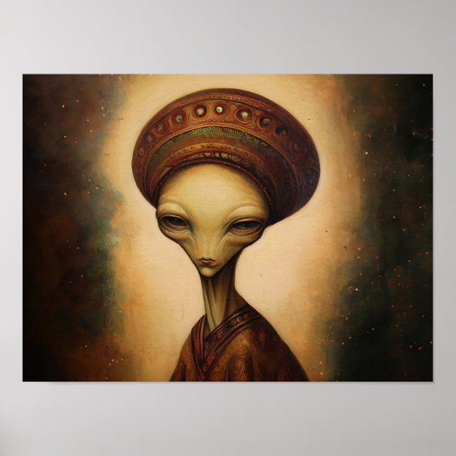 Antique Alien Portrait  Poster (Front)