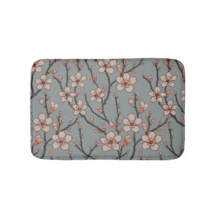 Antique Almond Blossom Art Nouveau Pattern Bath Mat