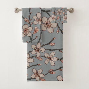 Antique Almond Blossom Art Nouveau Pattern Bath Towel Set