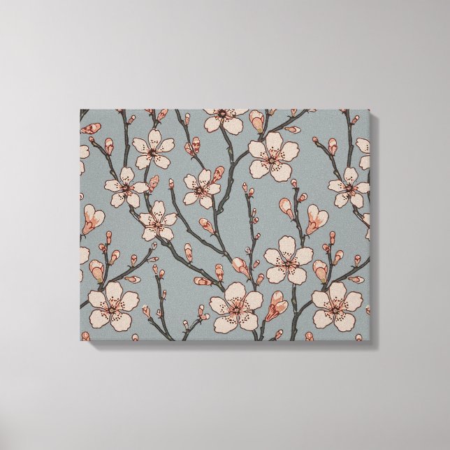 Antique Almond Blossom Art Nouveau Pattern Canvas Print (Front)