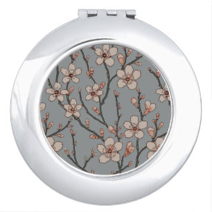 Antique Almond Blossom Art Nouveau Pattern Compact Mirror