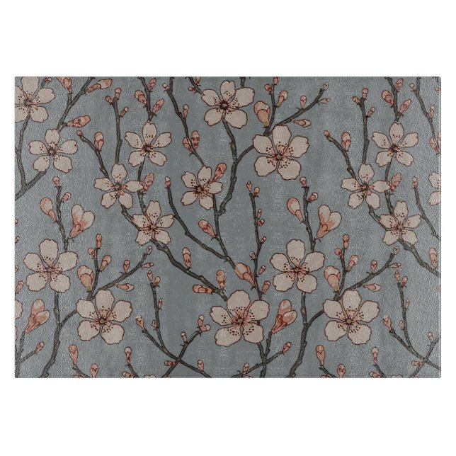 Antique Almond Blossom Art Nouveau Pattern Cutting Board (Front)