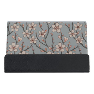Antique Almond Blossom Art Nouveau Pattern Desk Business Card Holder
