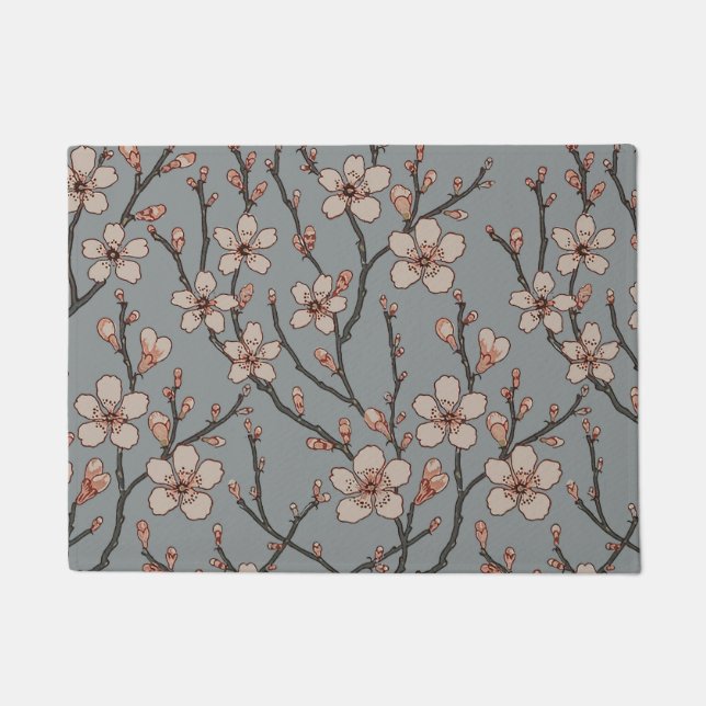 Antique Almond Blossom Art Nouveau Pattern Doormat (Front)