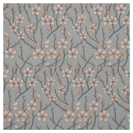 Antique Almond Blossom Art Nouveau Pattern Fabric