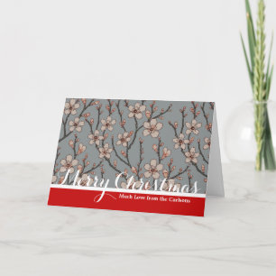Antique Almond Blossom Art Nouveau Pattern Holiday Card