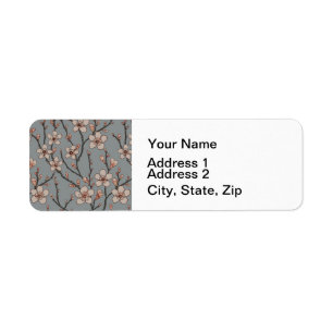 Antique Almond Blossom Art Nouveau Pattern Label
