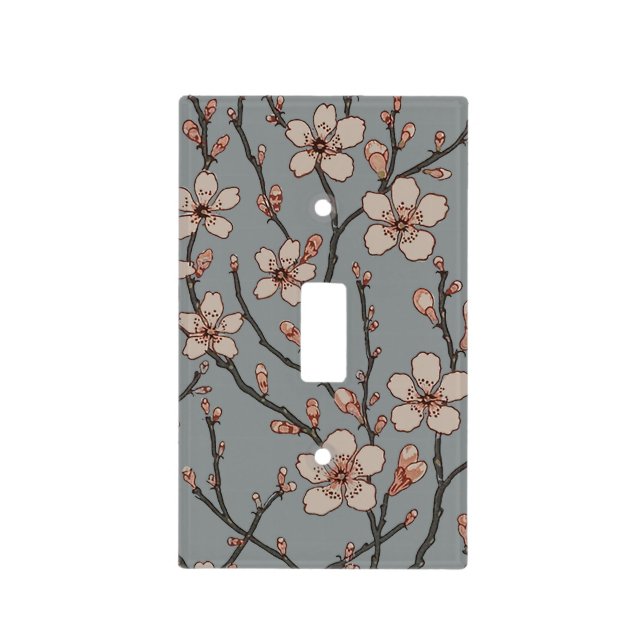 Antique Almond Blossom Art Nouveau Pattern Light Switch Cover (Front)