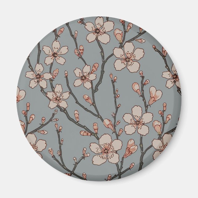 Antique Almond Blossom Art Nouveau Pattern Magnet (Front)