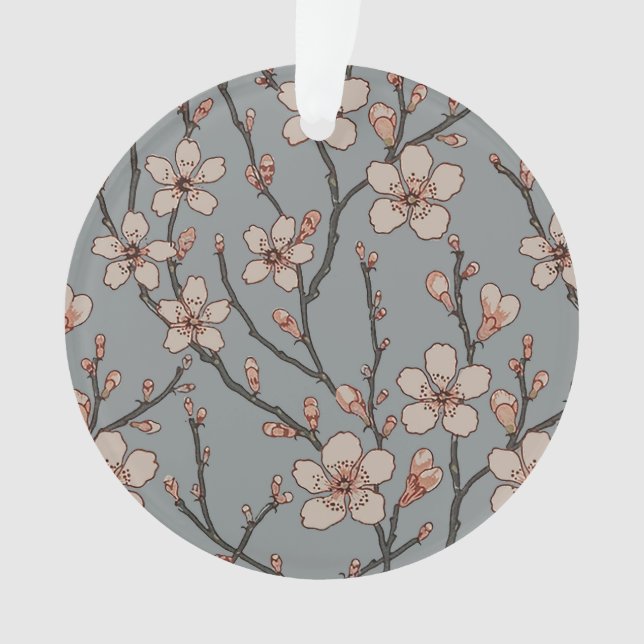 Antique Almond Blossom Art Nouveau Pattern Ornament (Front)