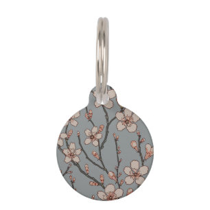 Antique Almond Blossom Art Nouveau Pattern Pet ID Tag