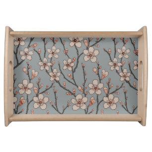 Antique Almond Blossom Art Nouveau Pattern Serving Tray