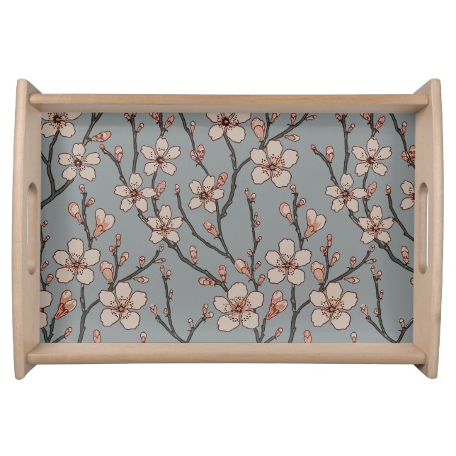 Antique Almond Blossom Art Nouveau Pattern Serving Tray (Front)