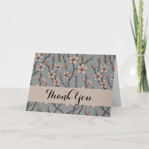 Antique Almond Blossom Art Nouveau Pattern Thank You Card