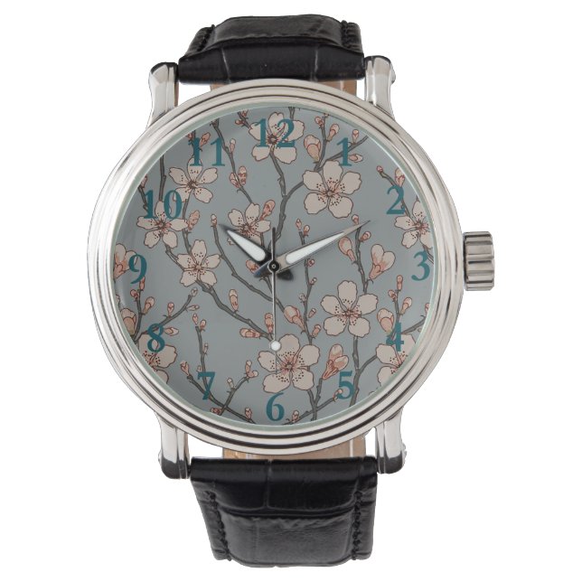 Antique Almond Blossom Art Nouveau Pattern Watch (Front)