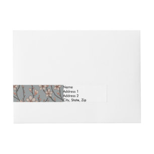 Antique Almond Blossom Art Nouveau Pattern Wrap Around Address Label