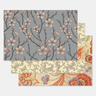 Antique Almond Blossom Art Nouveau Pattern Wrapping Paper Sheets