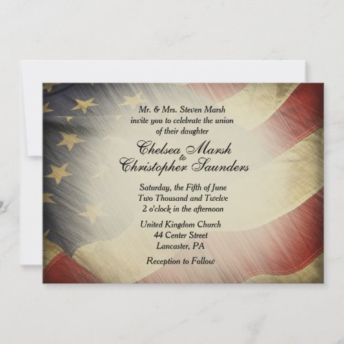 Antique American Flag Wedding Invitation