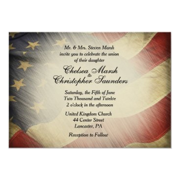 Antique American Flag Wedding Invitation Antique American Flag Wedding Invitation