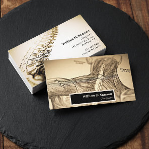 Antique anatomical illustration chiropractor  business card