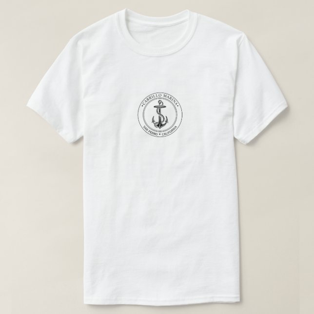 Antique Anchor Marina Boat  Name Location Captain T-Shirt (Design Front)