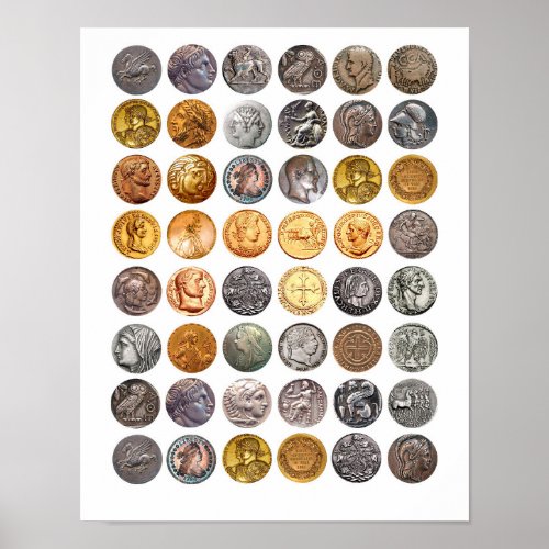 Antique and Ancient Coins Poster