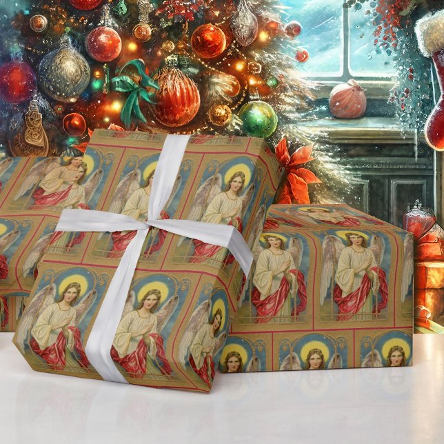 Antique Angel Christmas Greetings Superior Quality Wrapping Paper (Creator Uploaded)